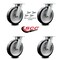 Service Caster 8 Inch Kingpinless Rubber on Aluminum Wheel Swivel Caster Set with Swivel Locks SCC-KP30S820-RAR-BSL-4 - alternate 2